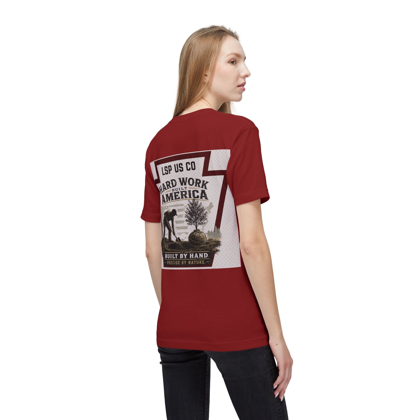 Hard Work America T-Shirt — Built by Hand Patriotic Workwear - Made in USA