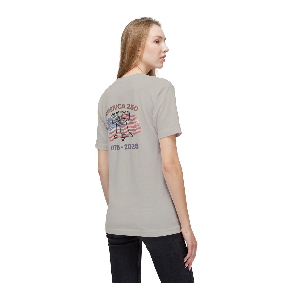 America 250 Liberty Bell T-Shirt — 1776–2026 Anniversary Bayside Made in USA
