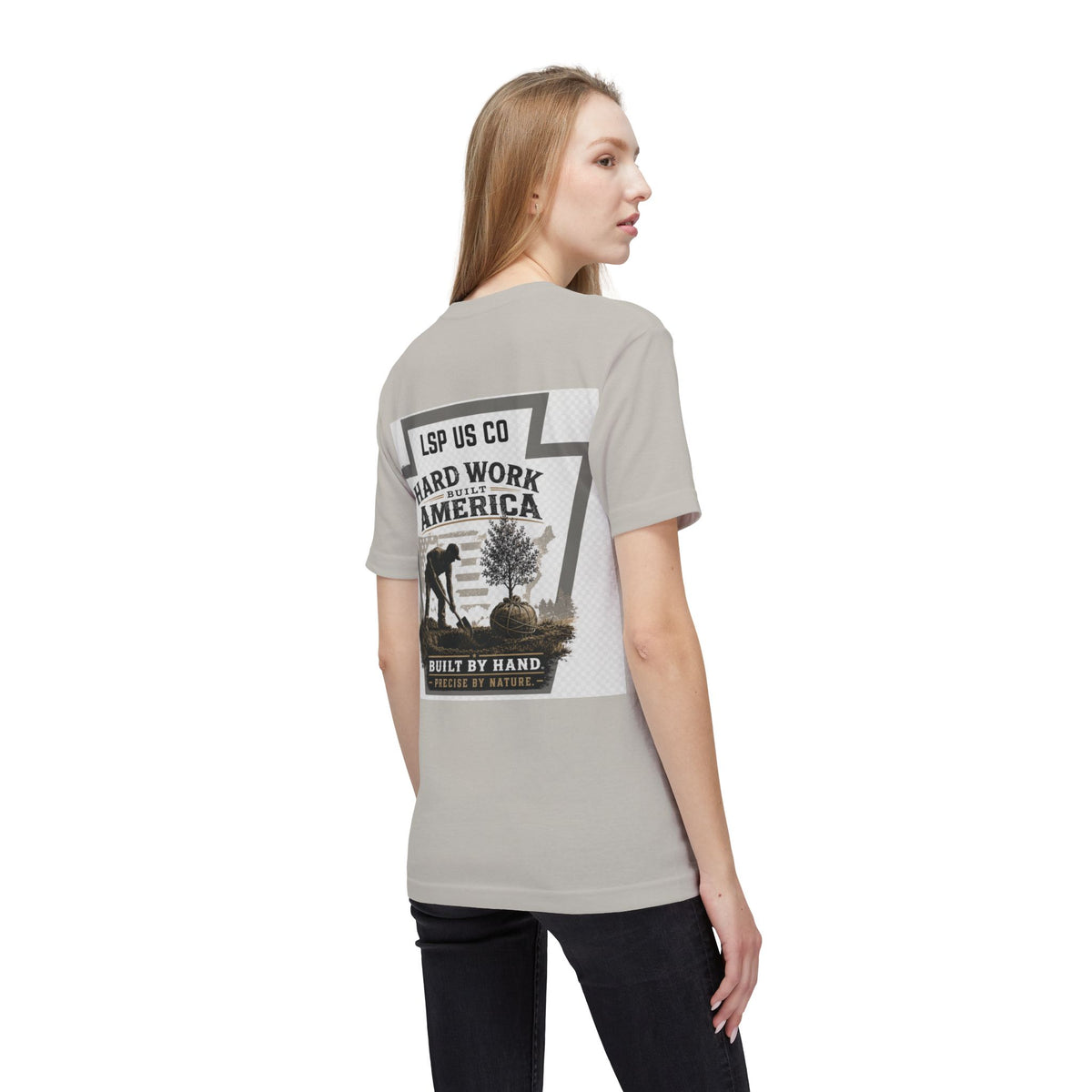 Hard Work America T-Shirt — Built by Hand Patriotic Workwear - Made in USA