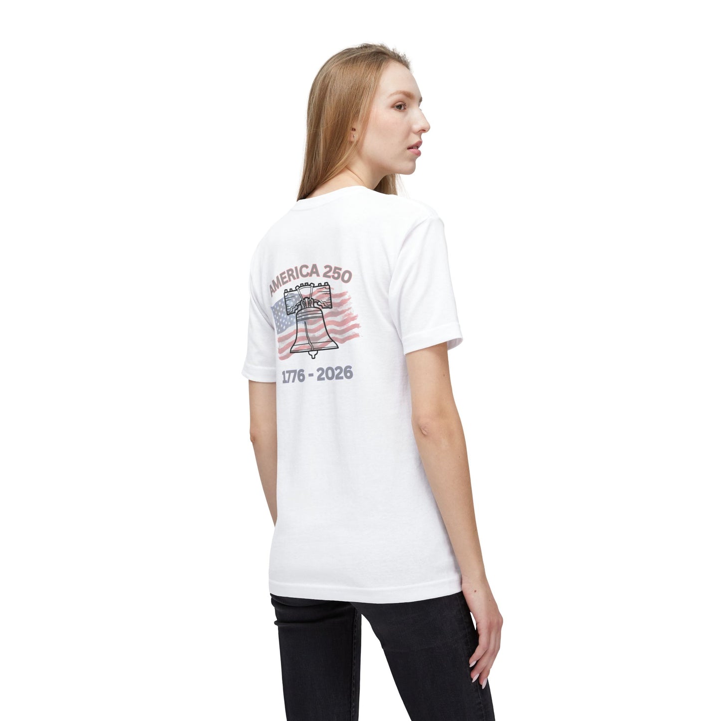 America 250 Liberty Bell T-Shirt — 1776–2026 Anniversary Bayside Made in USA