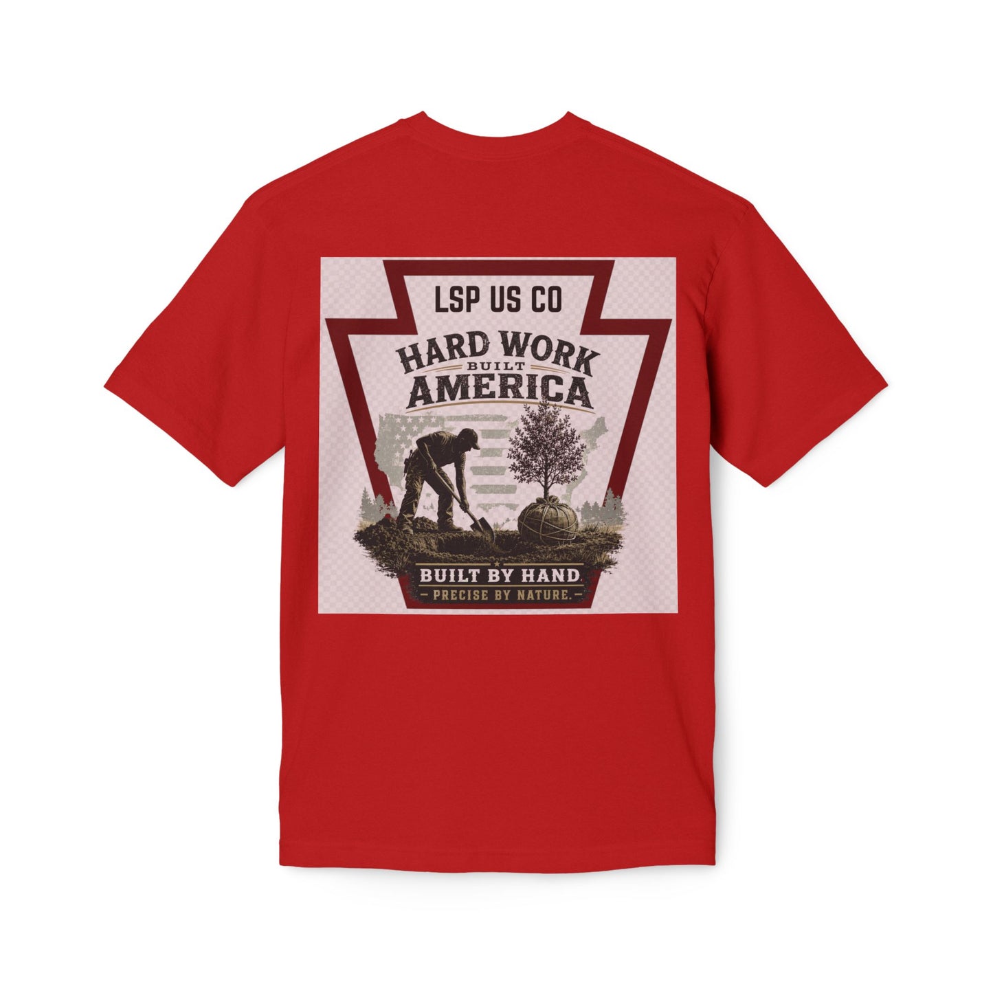 Hard Work America T-Shirt — Built by Hand Patriotic Workwear - Made in USA