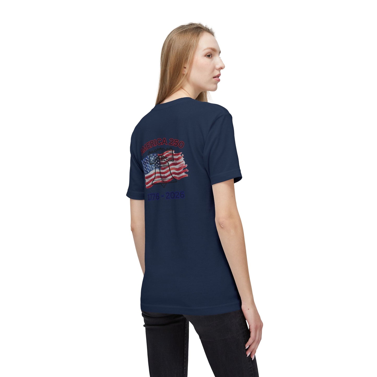 America 250 Liberty Bell T-Shirt — 1776–2026 Anniversary Bayside Made in USA