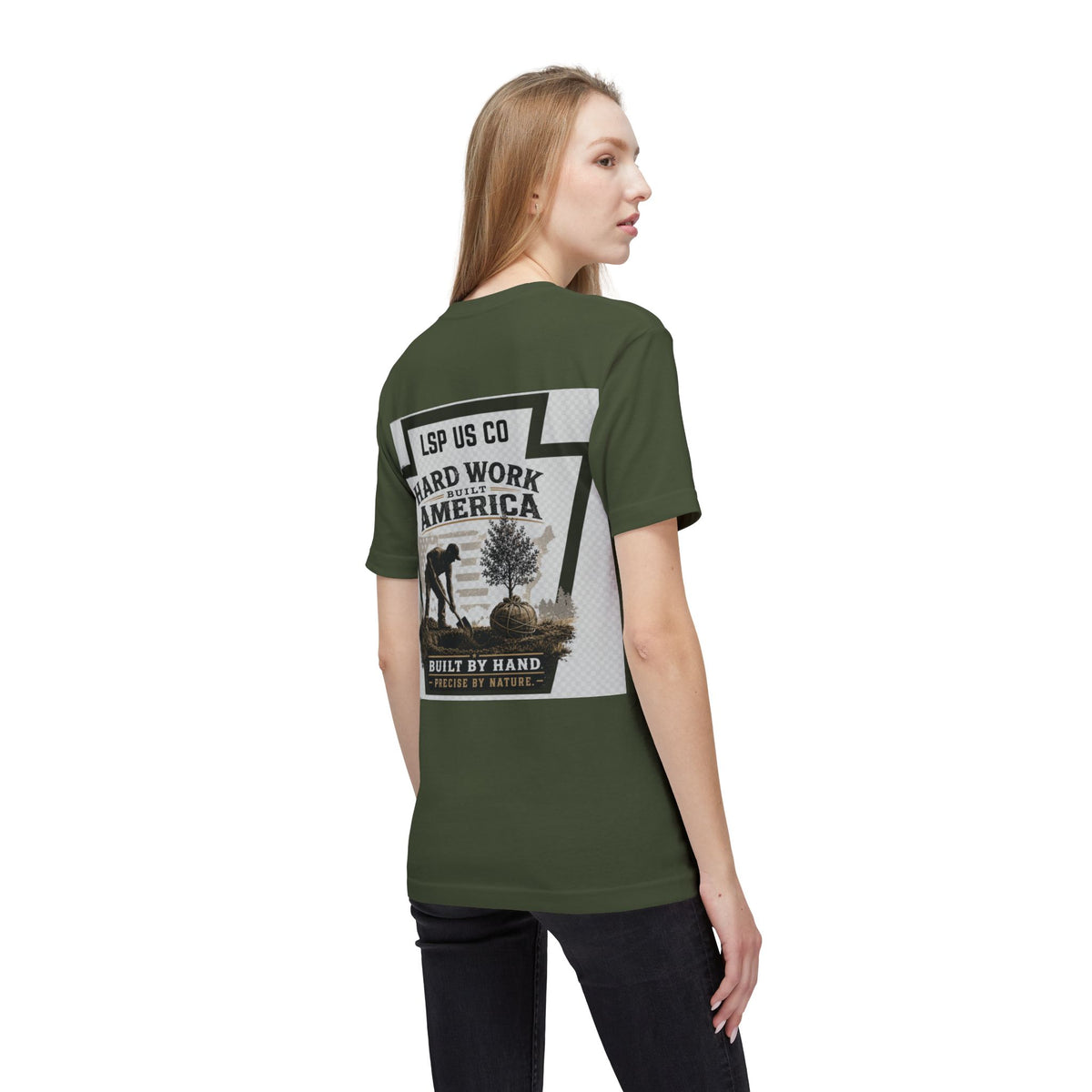 Hard Work America T-Shirt — Built by Hand Patriotic Workwear - Made in USA