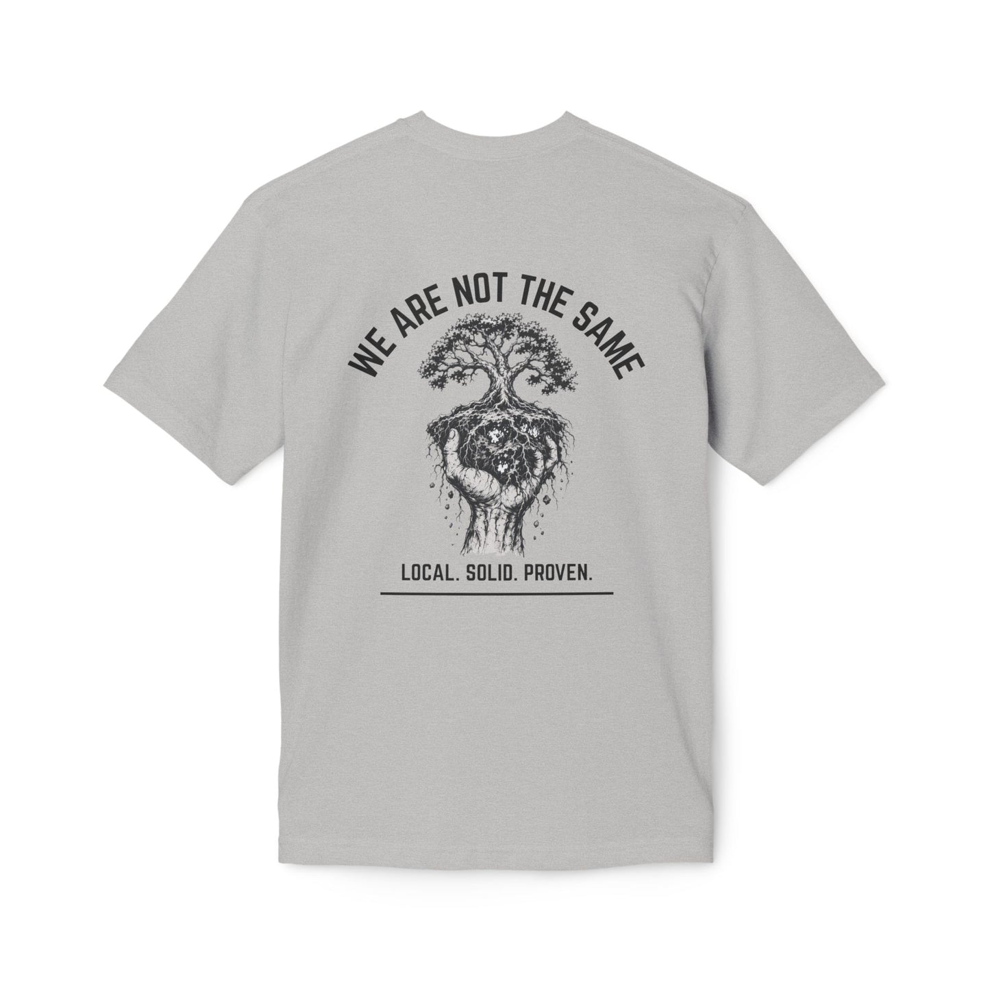 LSP US CO. — Built By Hard Work / We Are Not The Same Graphic — Bayside 5040 Midweight Tee - MADE IN USA