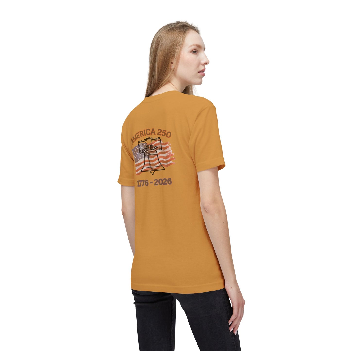 America 250 Liberty Bell T-Shirt — 1776–2026 Anniversary Bayside Made in USA