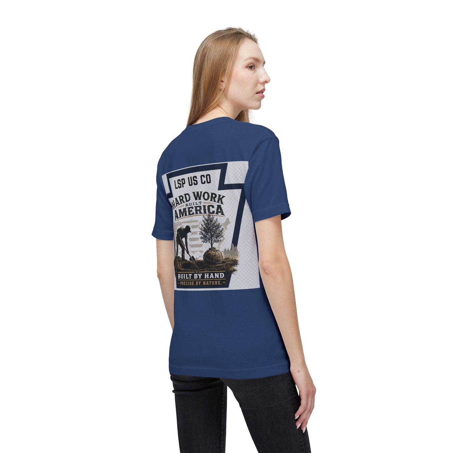 Hard Work America T-Shirt — Built by Hand Patriotic Workwear - Made in USA