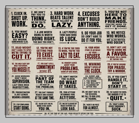 JOBSITE PHRASES Desk Mat — Stitched Edge Work Mat Design 18"X16"