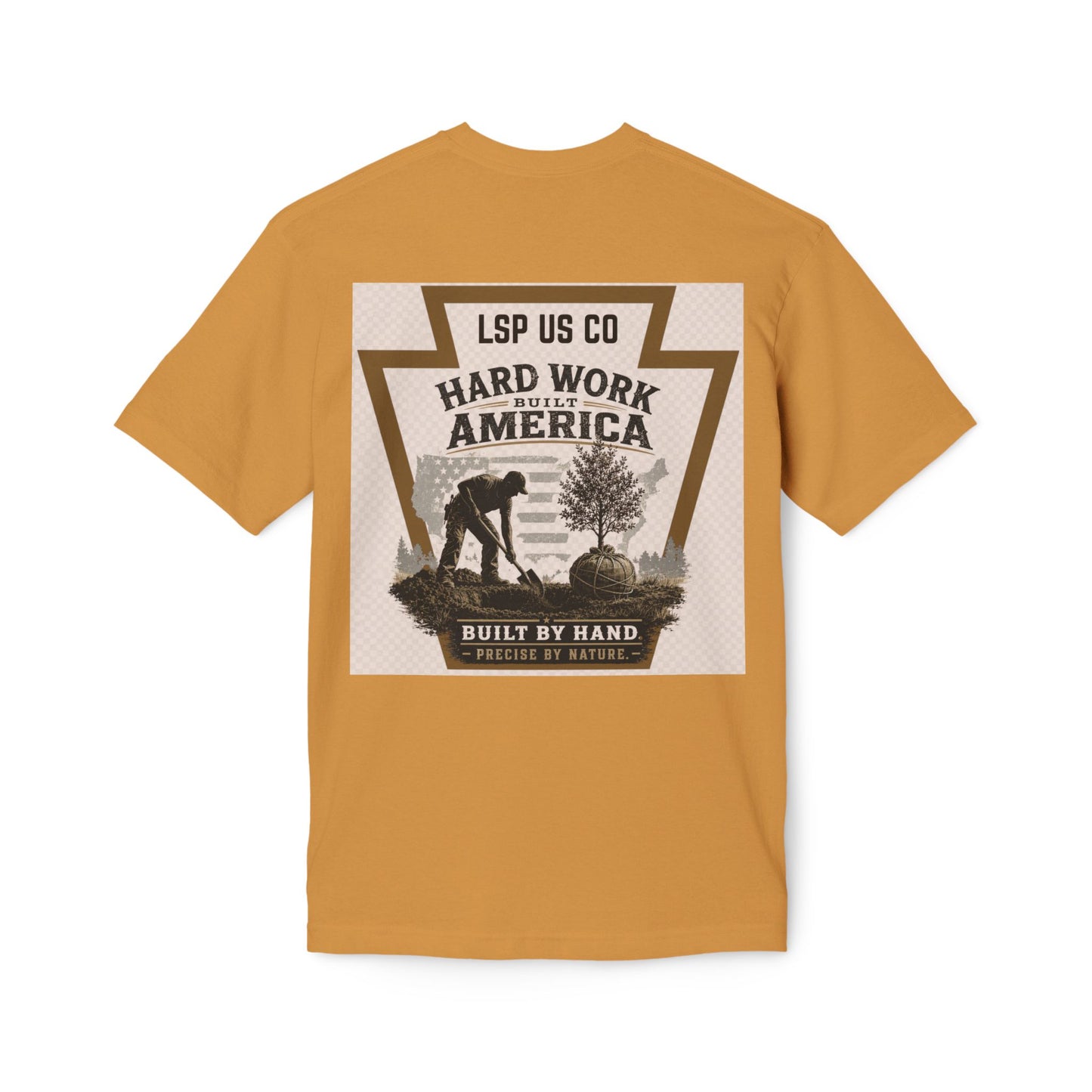 Hard Work America T-Shirt — Built by Hand Patriotic Workwear - Made in USA