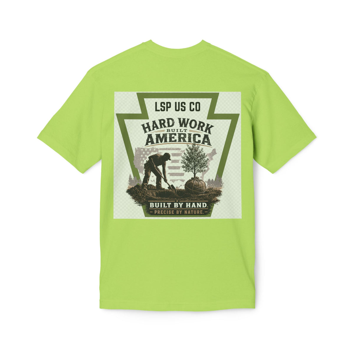 Hard Work America T-Shirt — Built by Hand Patriotic Workwear - Made in USA