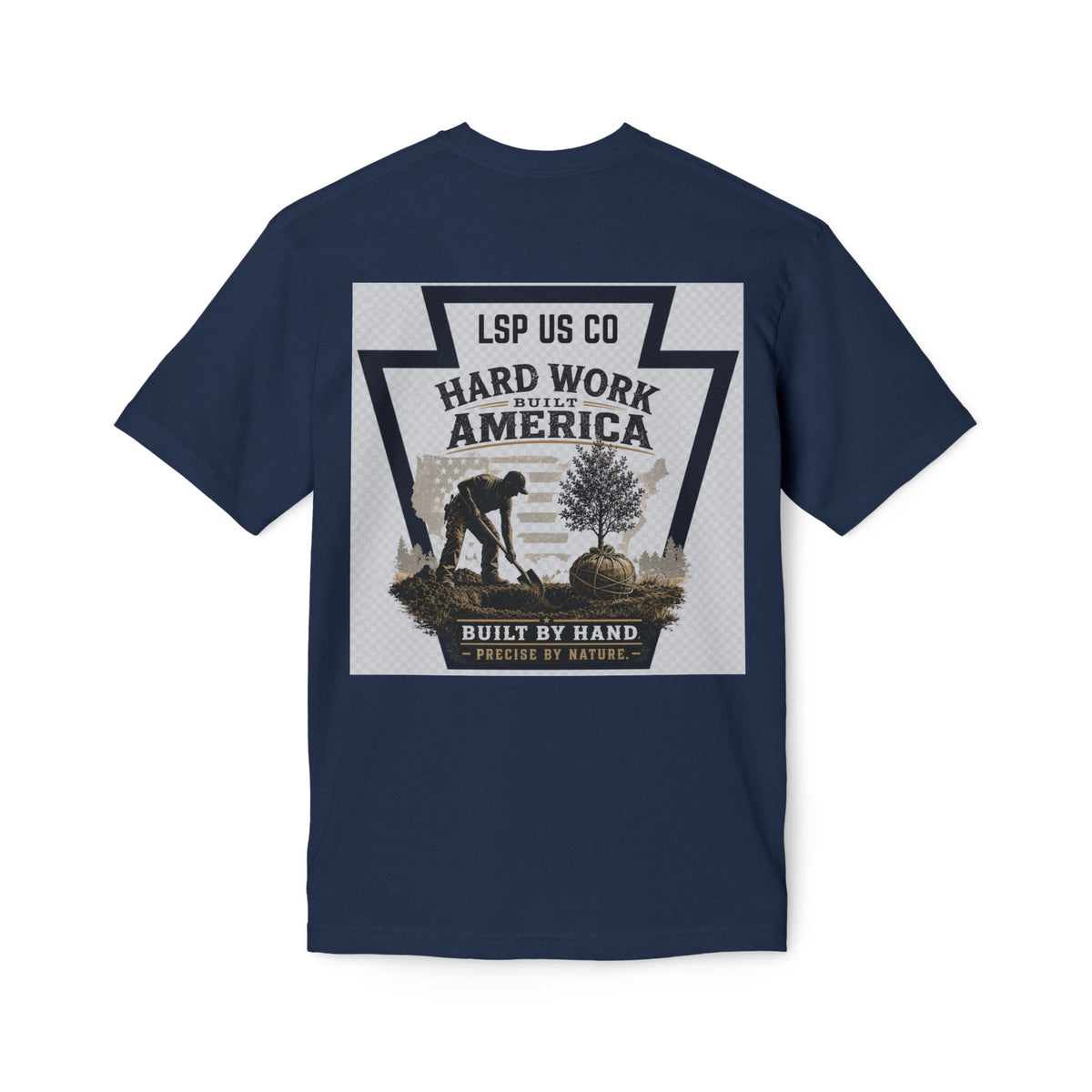 Hard Work America T-Shirt — Built by Hand Patriotic Workwear - Made in USA