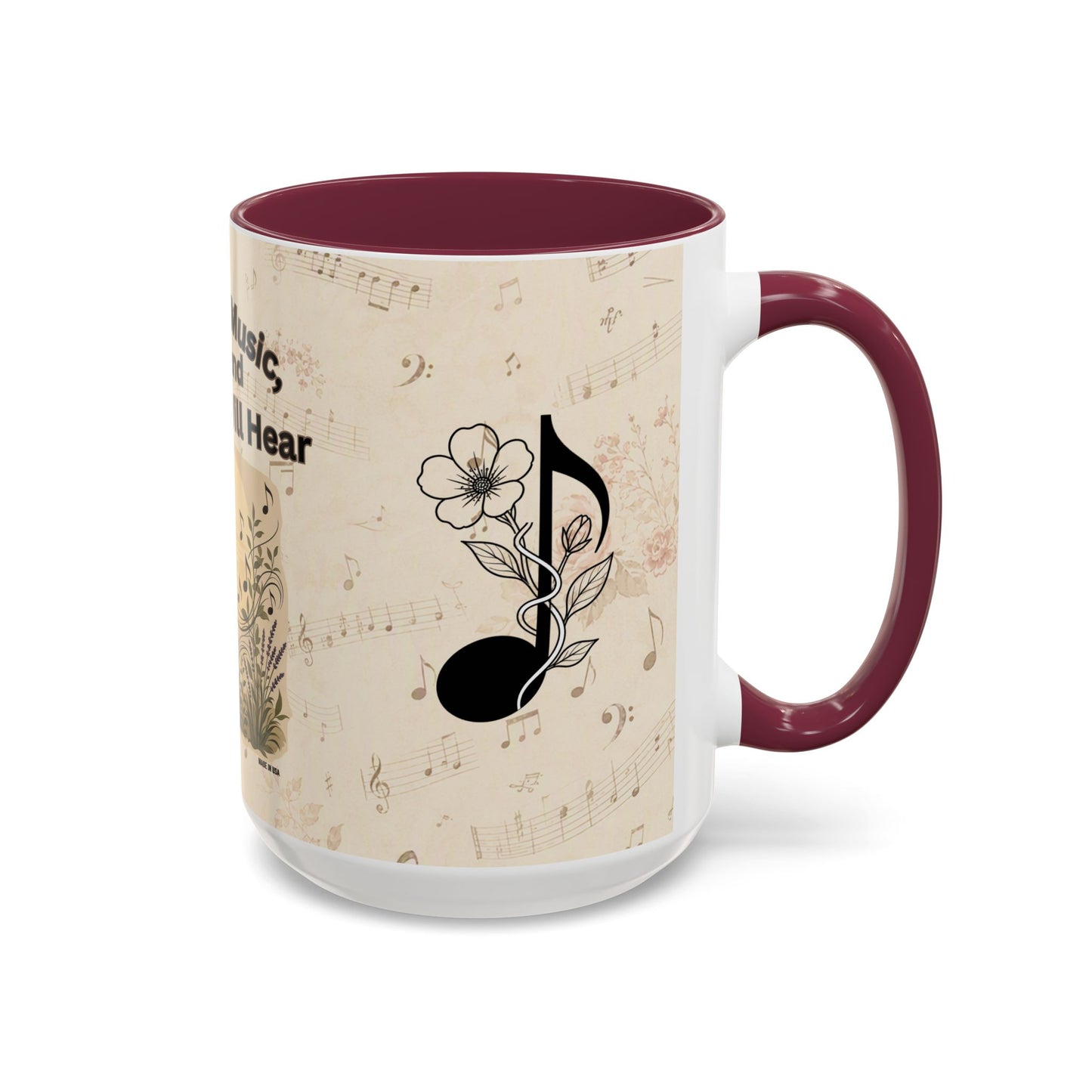 Bridget - Nature’s Music Floral Note Mug — Natures Music, Look and You Will Hear 15oz