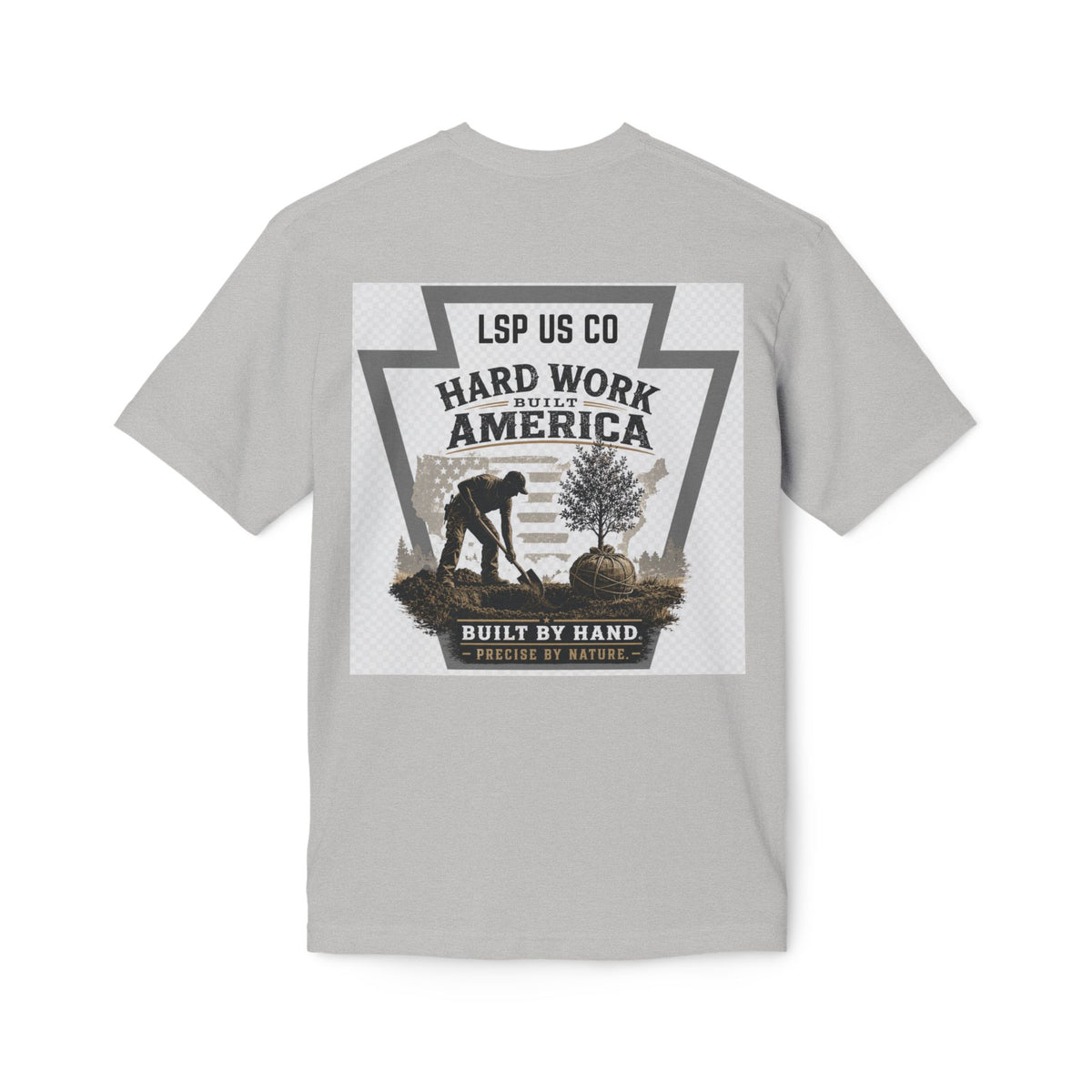 Hard Work America T-Shirt — Built by Hand Patriotic Workwear - Made in USA