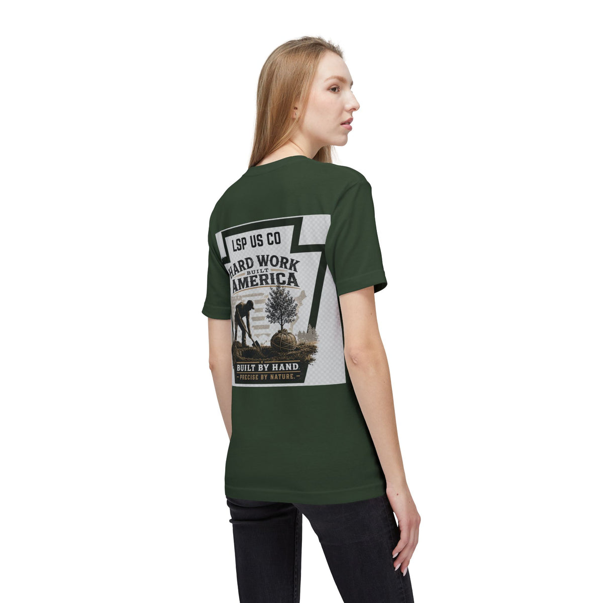 Hard Work America T-Shirt — Built by Hand Patriotic Workwear - Made in USA