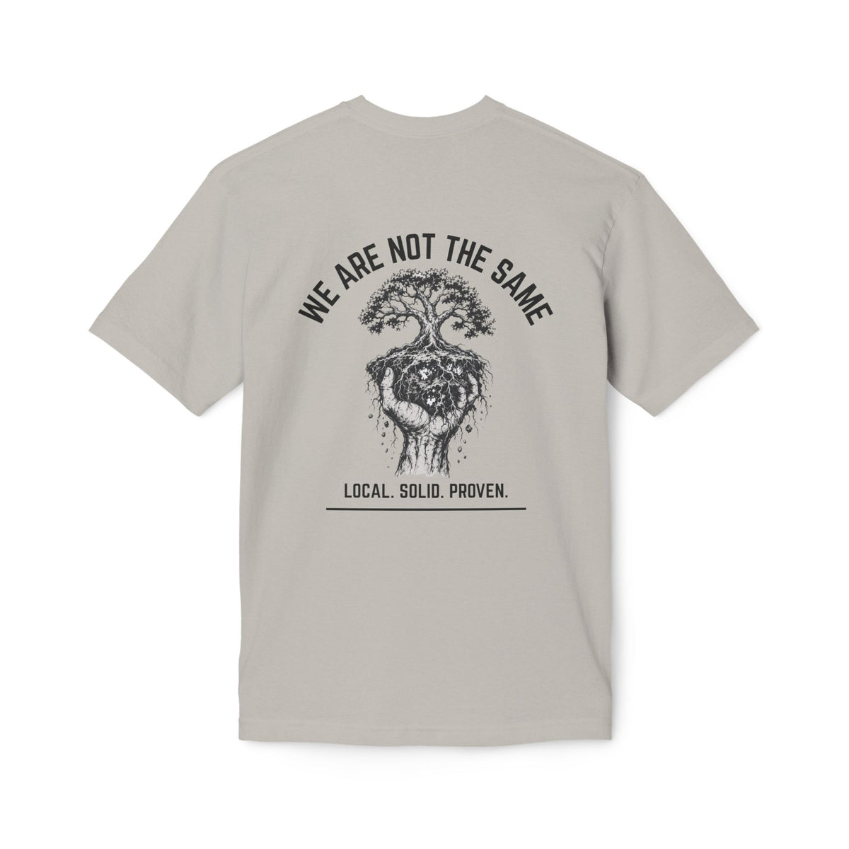 LSP US CO. — Built By Hard Work / We Are Not The Same Graphic — Bayside 5040 Midweight Tee - MADE IN USA