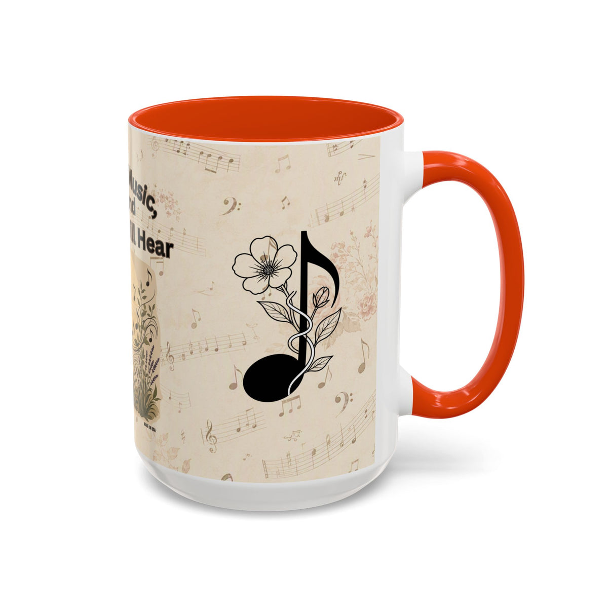 Bridget - Nature’s Music Floral Note Mug — Natures Music, Look and You Will Hear 15oz