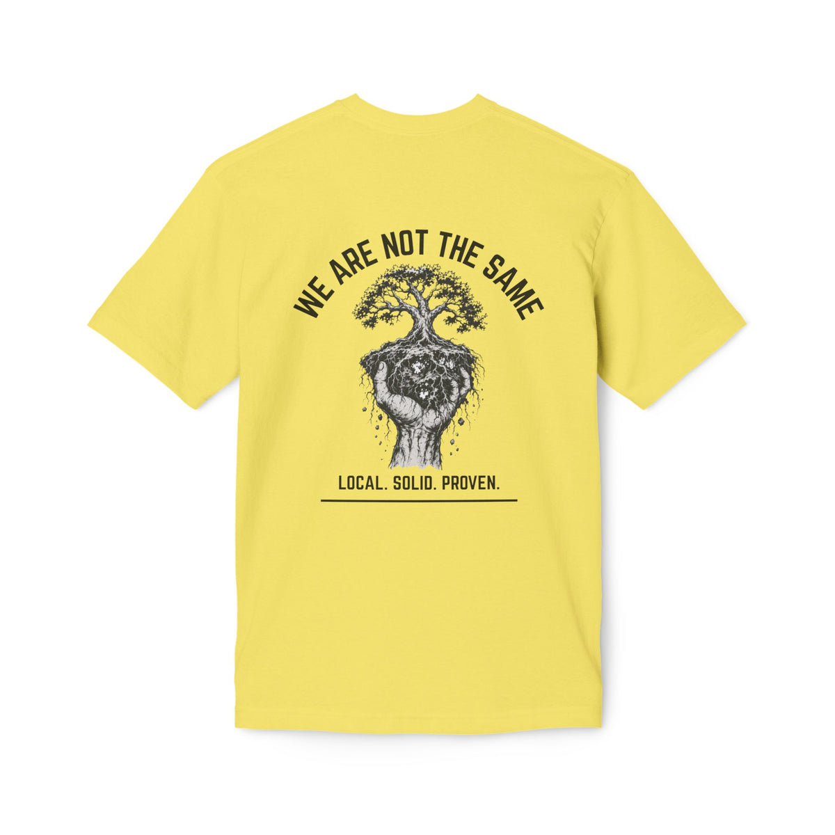 LSP US CO. — Built By Hard Work / We Are Not The Same Graphic — Bayside 5040 Midweight Tee - MADE IN USA