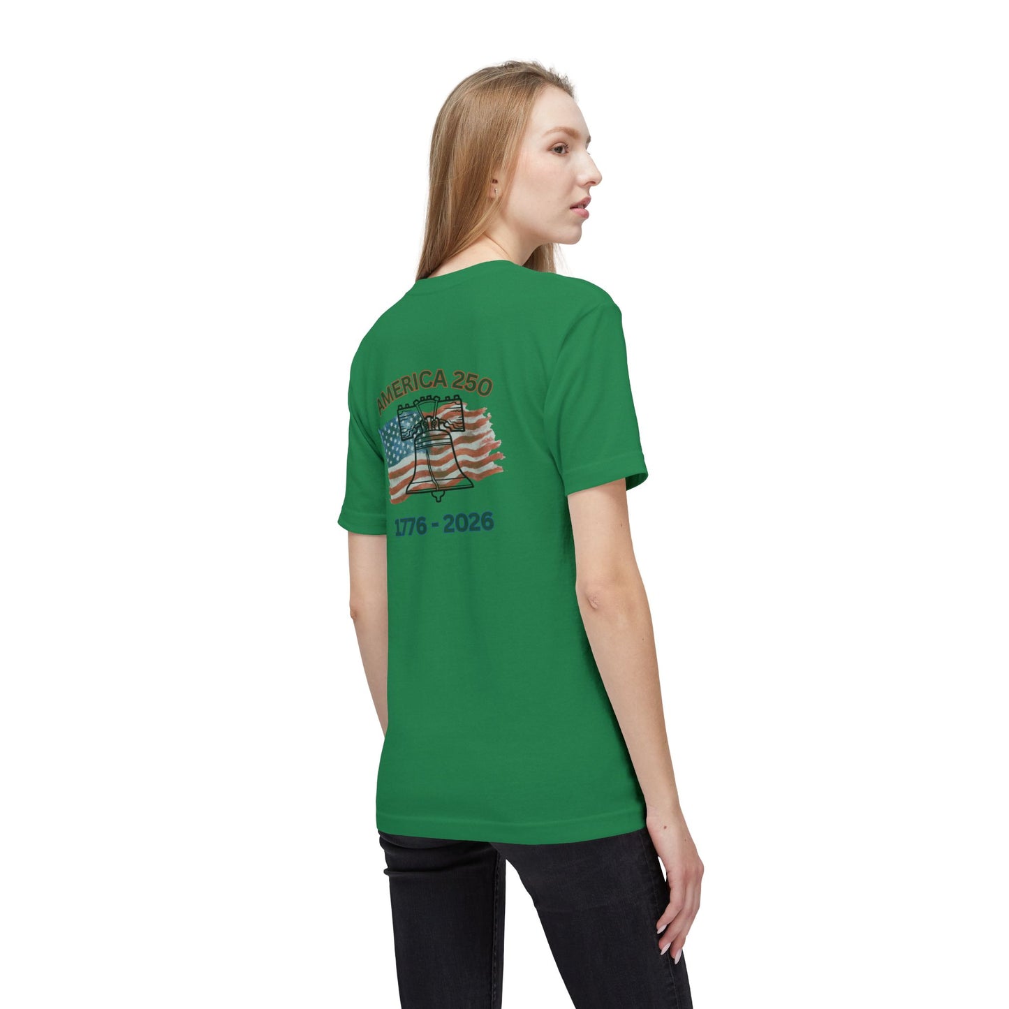 America 250 Liberty Bell T-Shirt — 1776–2026 Anniversary Bayside Made in USA