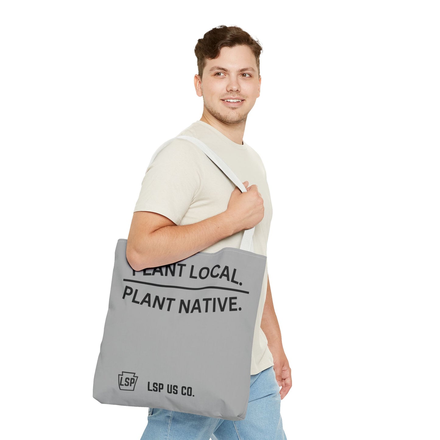 LSP US CO Plant Local Plant Native Tote Bag - Tree-Ring Graphic Eco Shopper