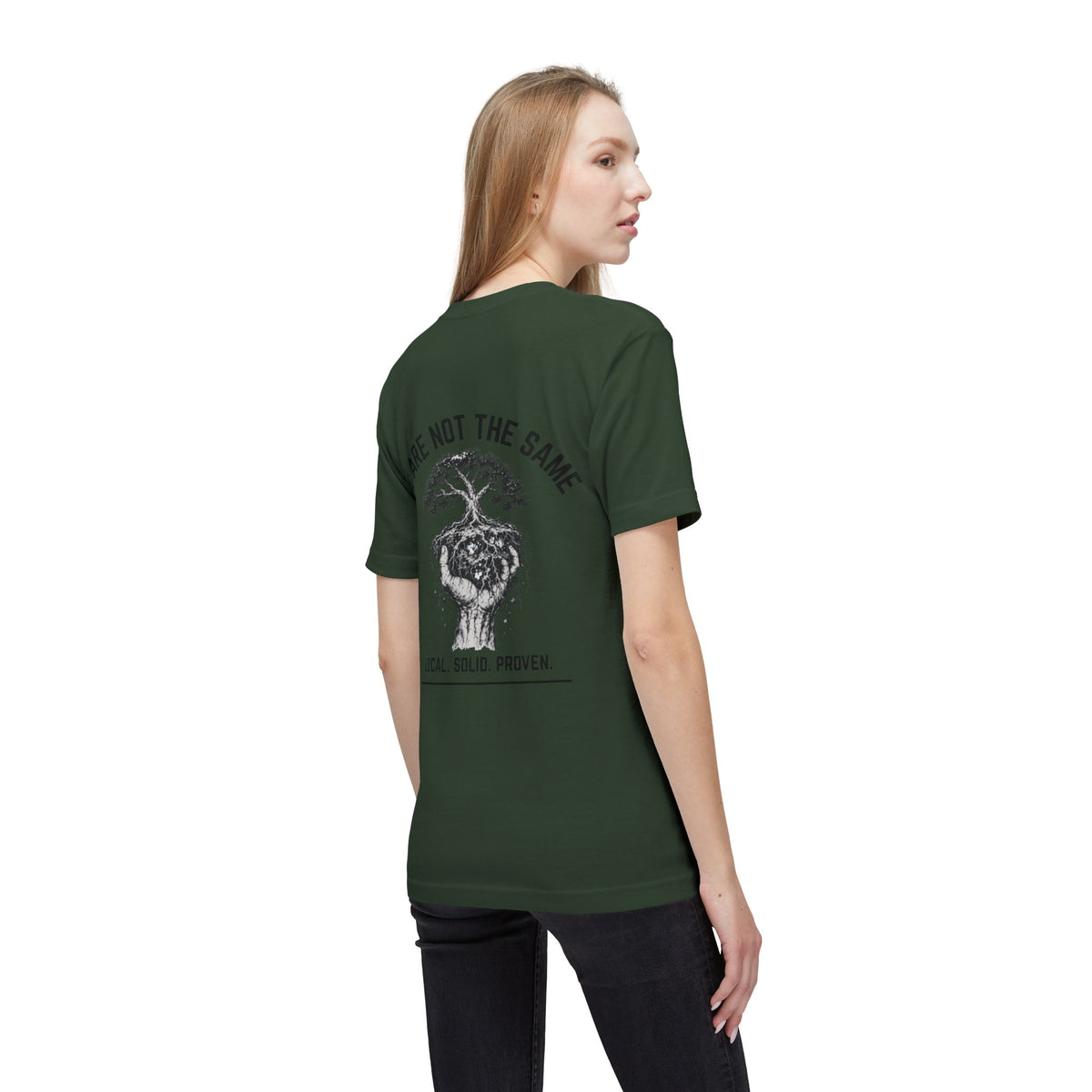 LSP US CO. — Built By Hard Work / We Are Not The Same Graphic — Bayside 5040 Midweight Tee - MADE IN USA