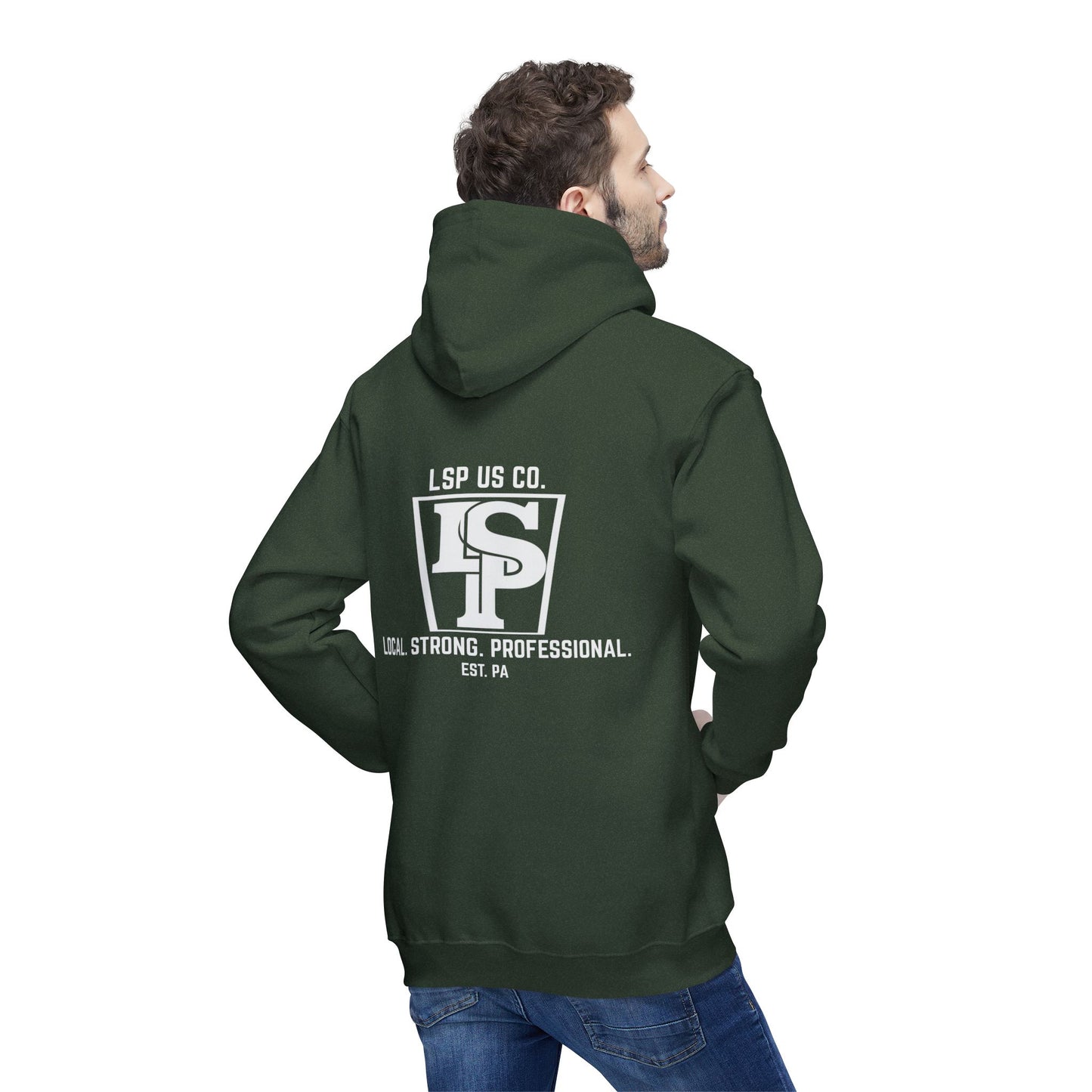 Local Strong Professional Hoodie — 'Local. Strong. Professional. EST. PA' Logo Hooded Sweatshirt