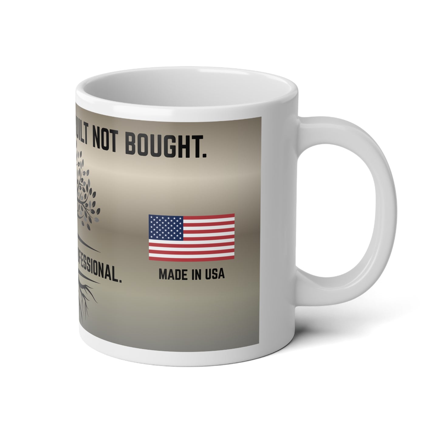 Built Not Bought Landscaper Mug – 20oz Jumbo Coffee Cup (Local. Solid. Professional.)