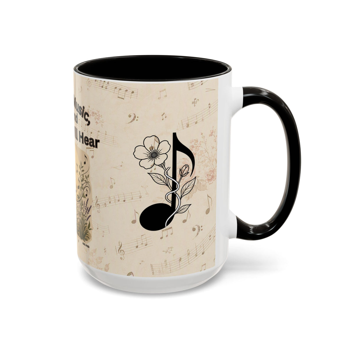 Bridget - Nature’s Music Floral Note Mug — Natures Music, Look and You Will Hear 15oz