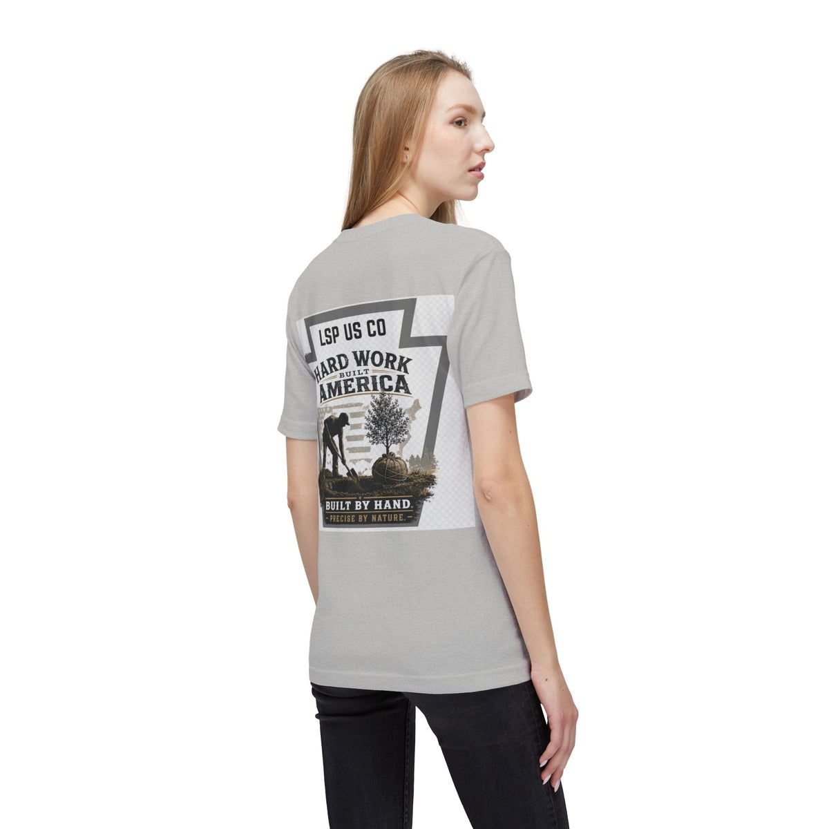 Hard Work America T-Shirt — Built by Hand Patriotic Workwear - Made in USA