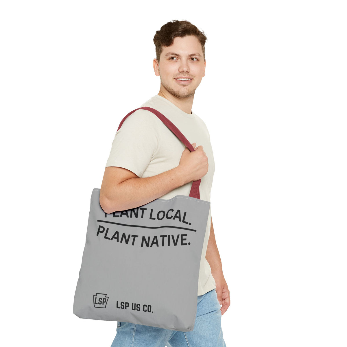 LSP US CO Plant Local Plant Native Tote Bag - Tree-Ring Graphic Eco Shopper