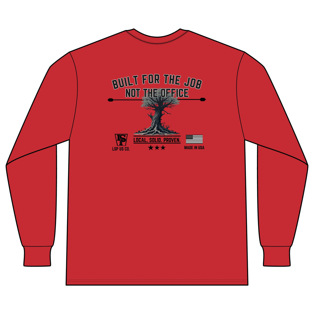 LSP US CO Built For The Job Long Sleeve Pocket Tee — Made in USA