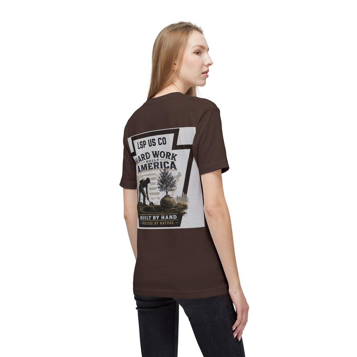 Hard Work America T-Shirt — Built by Hand Patriotic Workwear - Made in USA