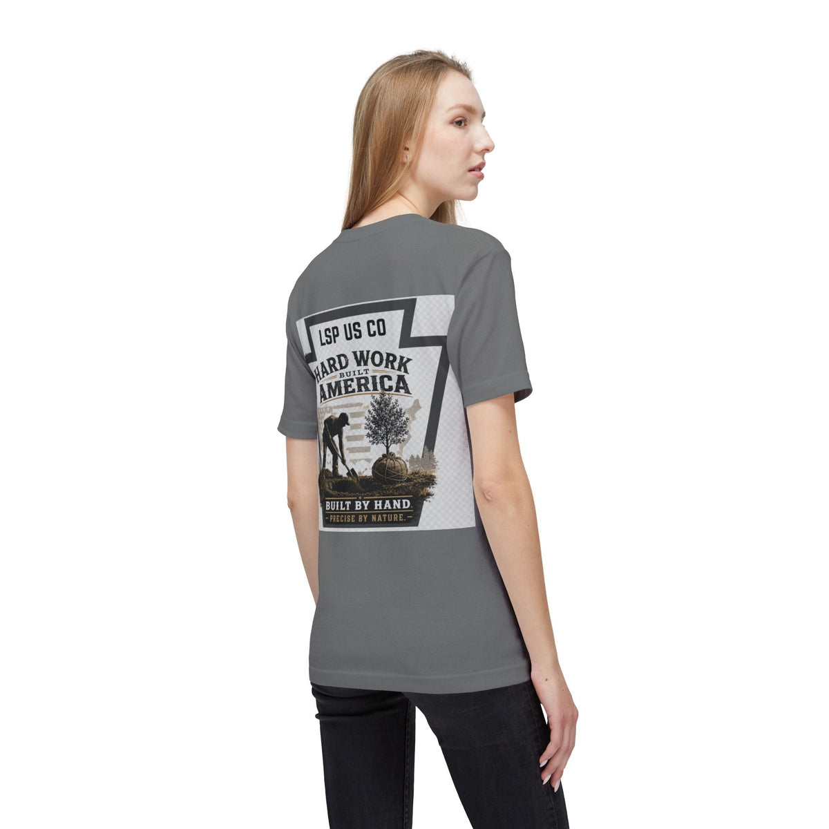 Hard Work America T-Shirt — Built by Hand Patriotic Workwear - Made in USA