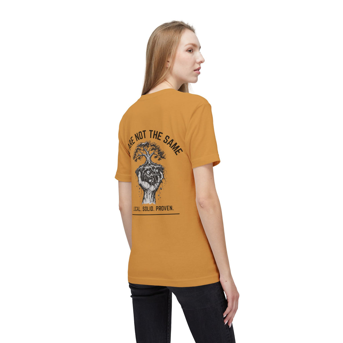 LSP US CO. — Built By Hard Work / We Are Not The Same Graphic — Bayside 5040 Midweight Tee - MADE IN USA