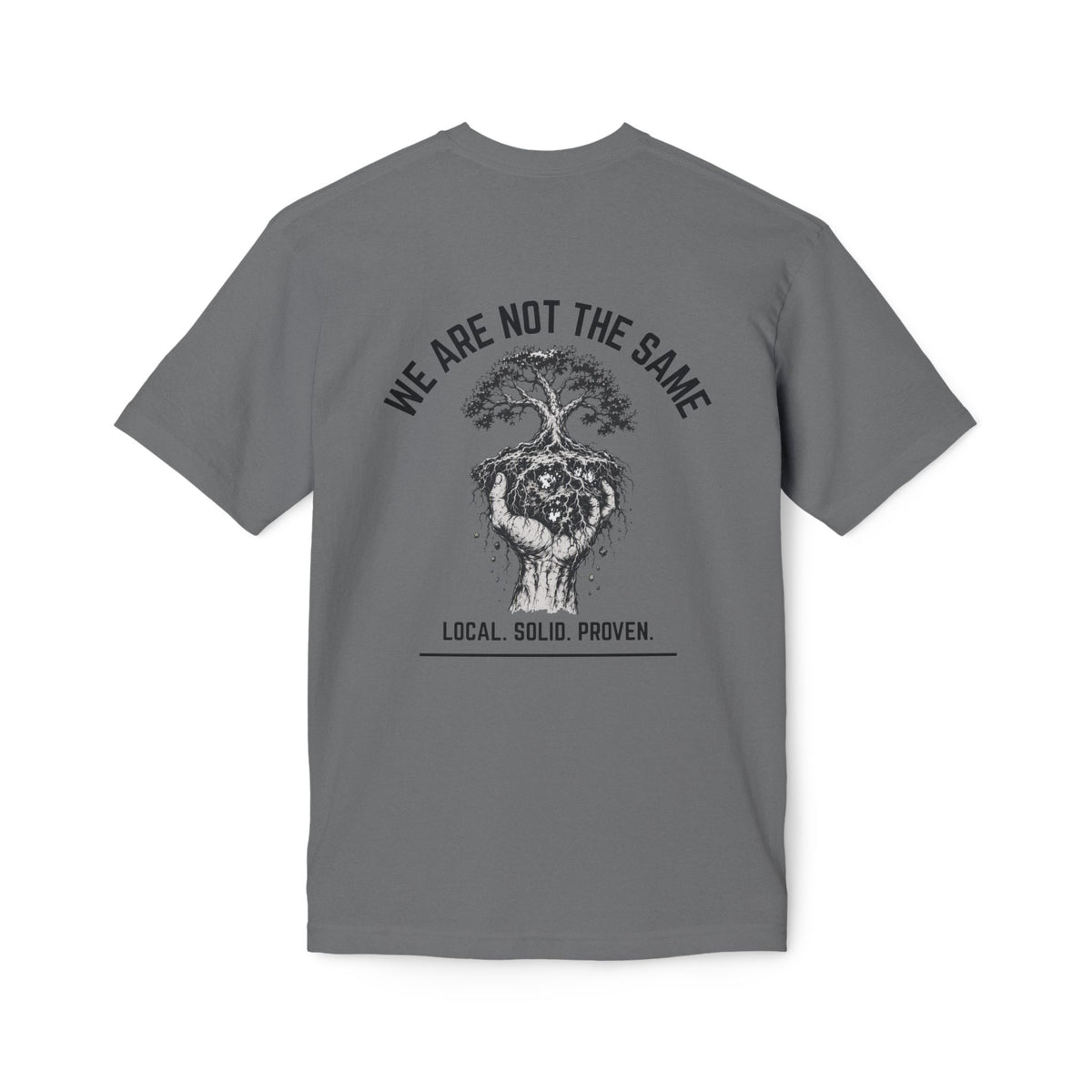 LSP US CO. — Built By Hard Work / We Are Not The Same Graphic — Bayside 5040 Midweight Tee - MADE IN USA