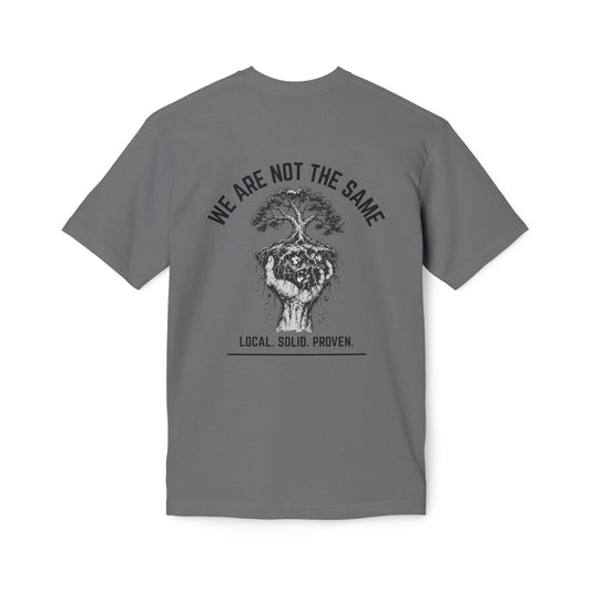 LSP US CO. — Built By Hard Work / We Are Not The Same Graphic — Bayside 5040 Midweight Tee - MADE IN USA