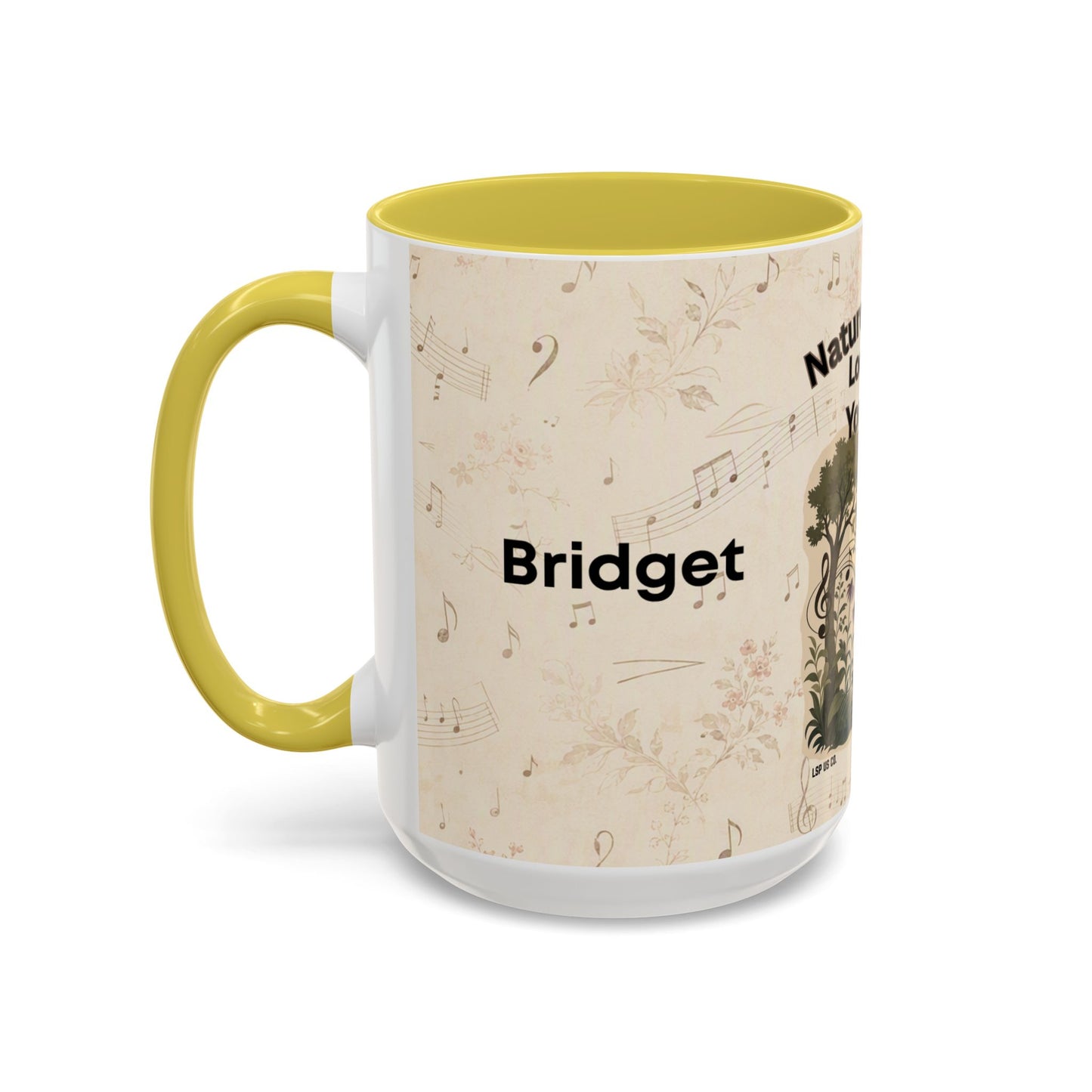 Bridget - Nature’s Music Floral Note Mug — Natures Music, Look and You Will Hear 15oz