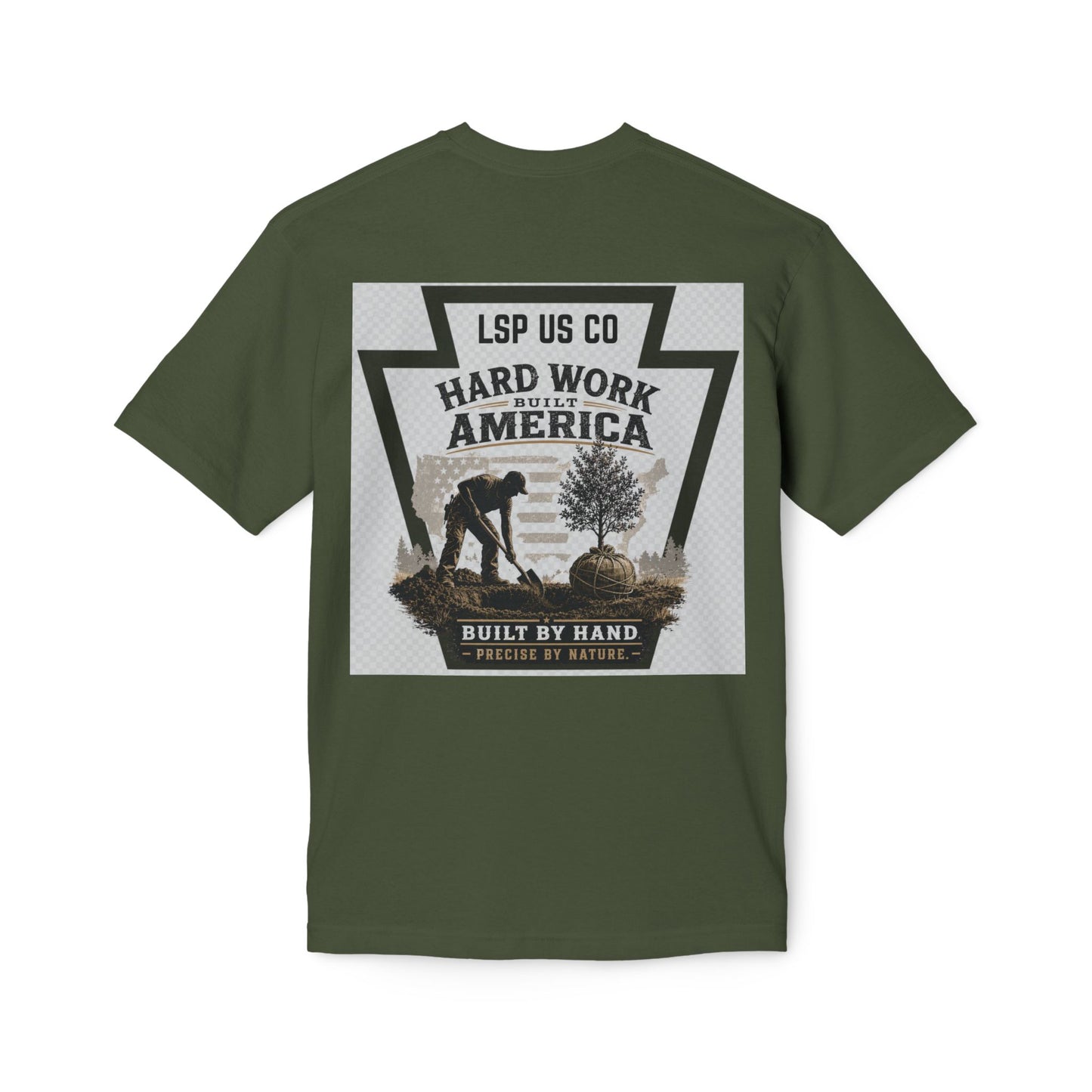 Hard Work America T-Shirt — Built by Hand Patriotic Workwear - Made in USA