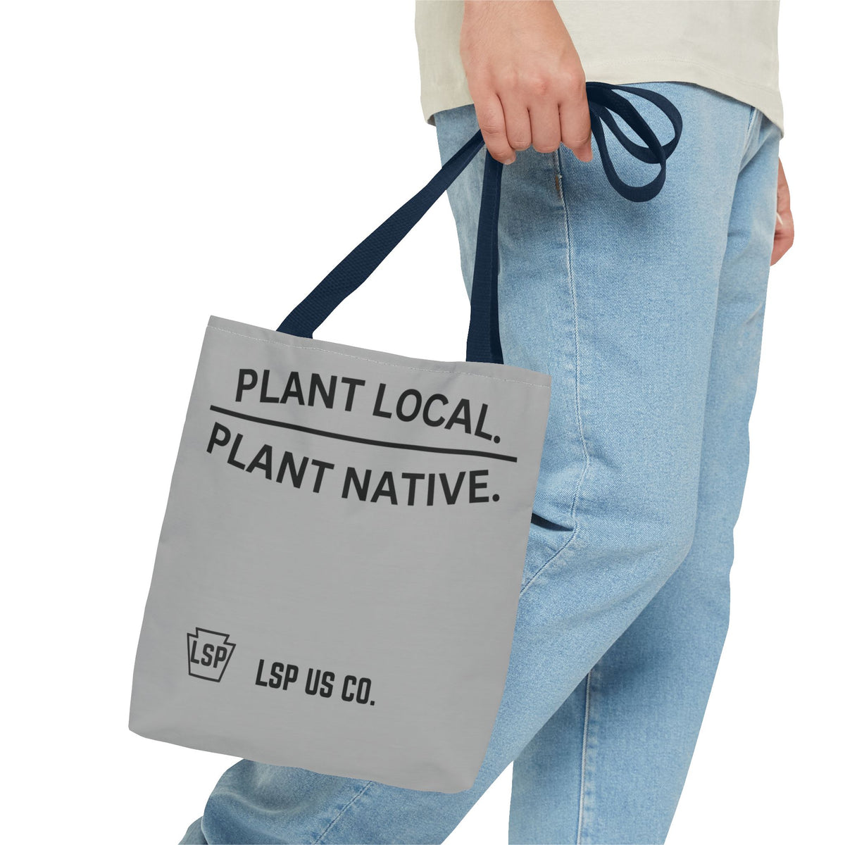 LSP US CO Plant Local Plant Native Tote Bag - Tree-Ring Graphic Eco Shopper