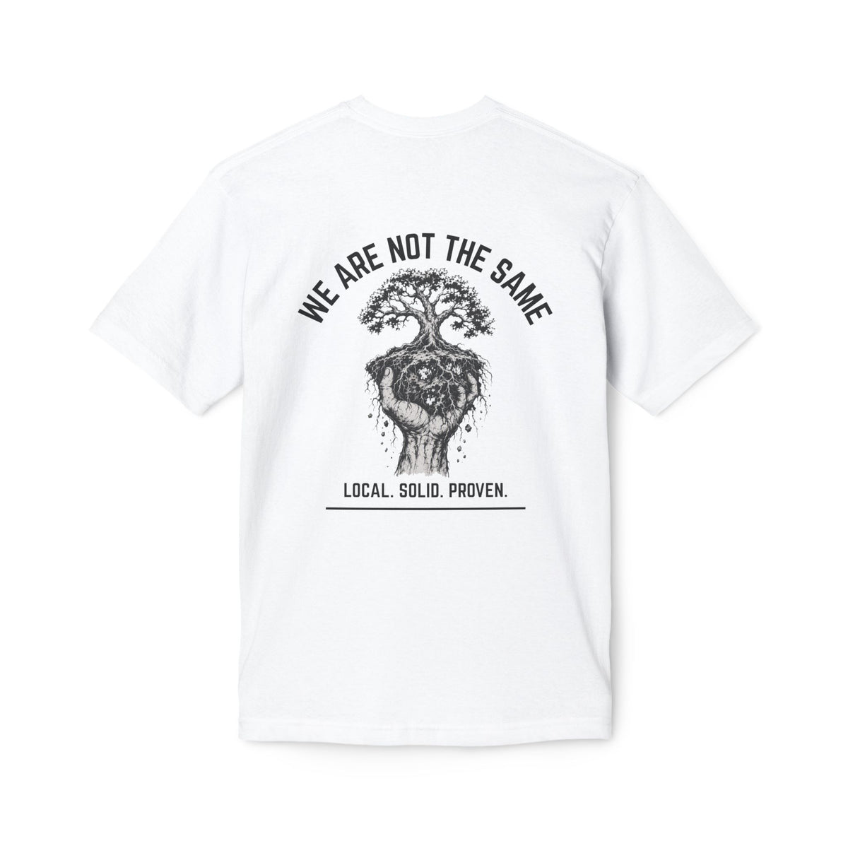 LSP US CO. — Built By Hard Work / We Are Not The Same Graphic — Bayside 5040 Midweight Tee - MADE IN USA