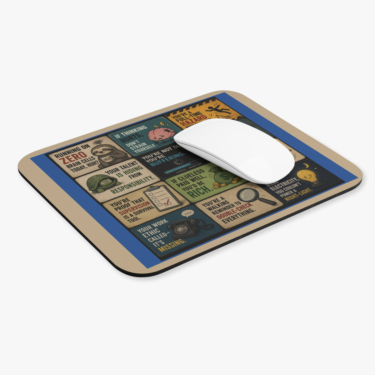 Vintage Comic‑Style Mouse Pad – Bold Sarcastic Work Humor - 9"X8"