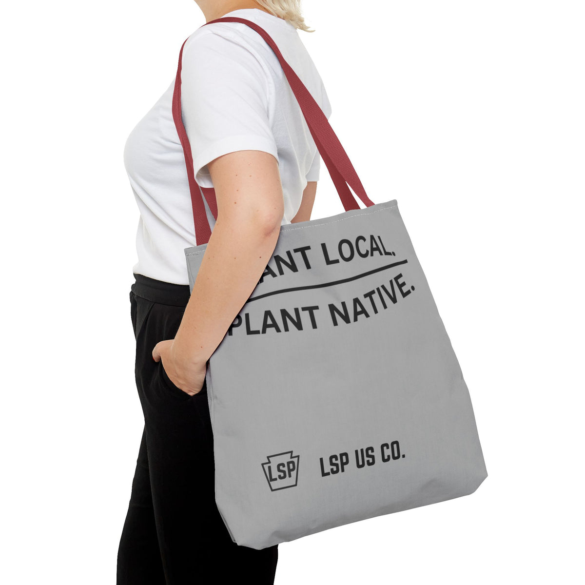 LSP US CO Plant Local Plant Native Tote Bag - Tree-Ring Graphic Eco Shopper