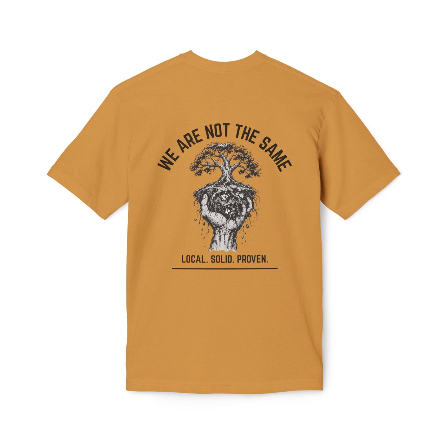 LSP US CO. — Built By Hard Work / We Are Not The Same Graphic — Bayside 5040 Midweight Tee - MADE IN USA