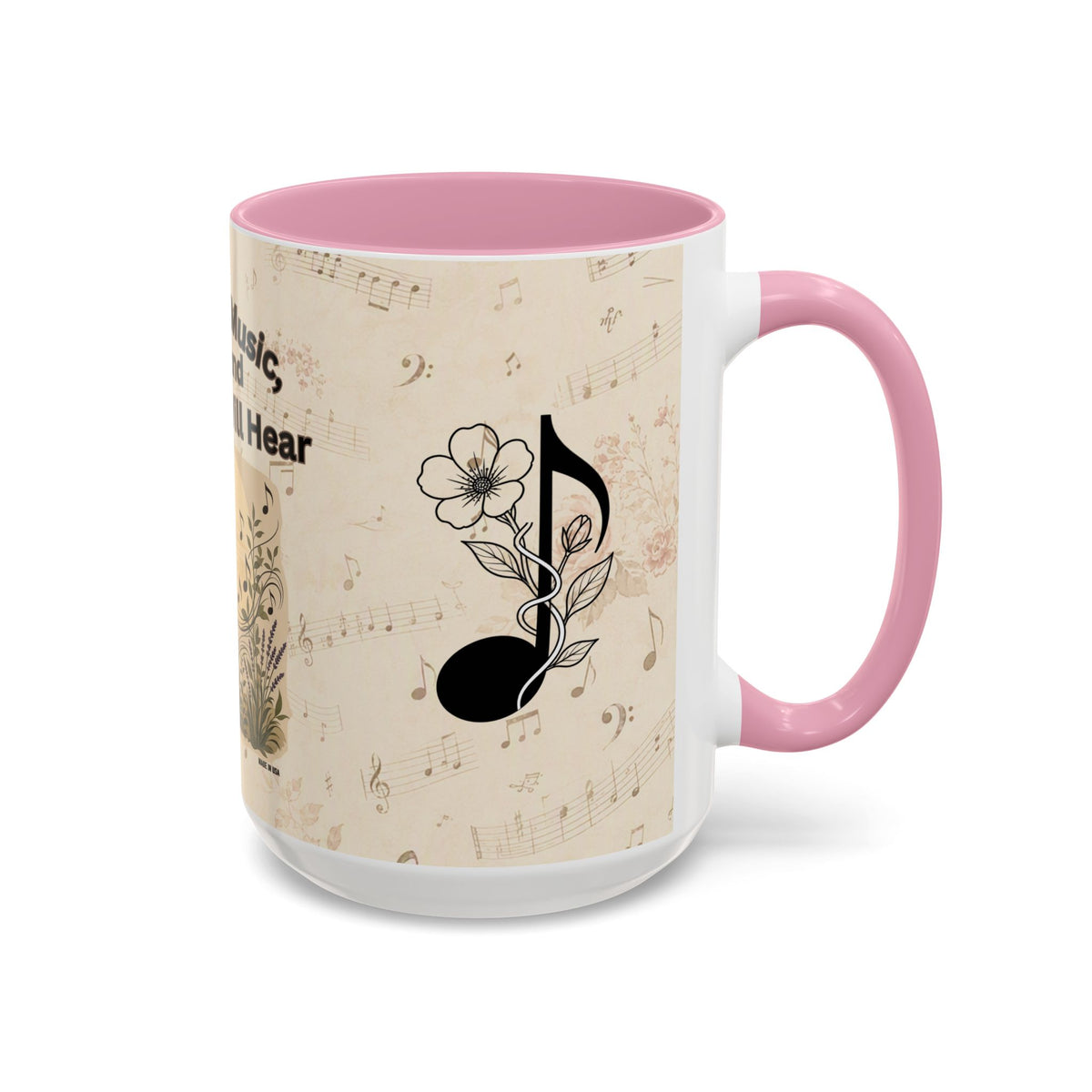 Bridget - Nature’s Music Floral Note Mug — Natures Music, Look and You Will Hear 15oz