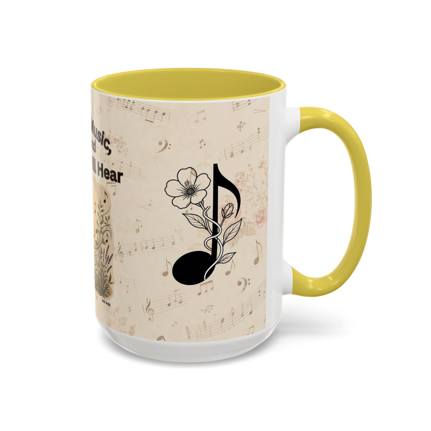 Bridget - Nature’s Music Floral Note Mug — Natures Music, Look and You Will Hear 15oz