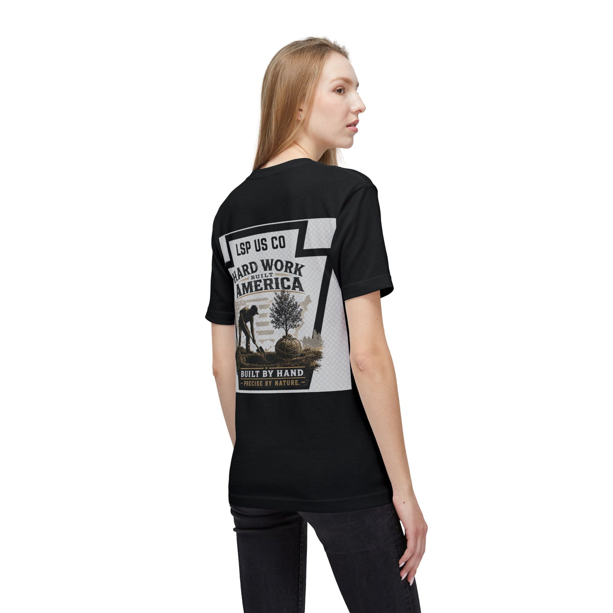 Hard Work America T-Shirt — Built by Hand Patriotic Workwear - Made in USA