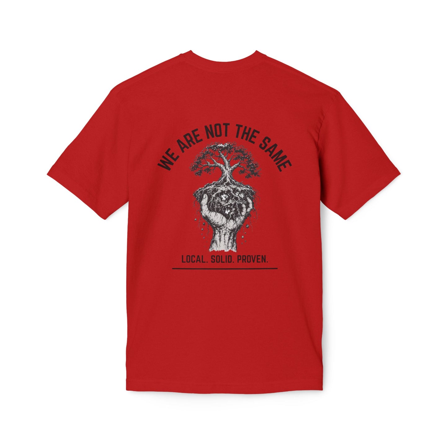 LSP US CO. — Built By Hard Work / We Are Not The Same Graphic — Bayside 5040 Midweight Tee - MADE IN USA