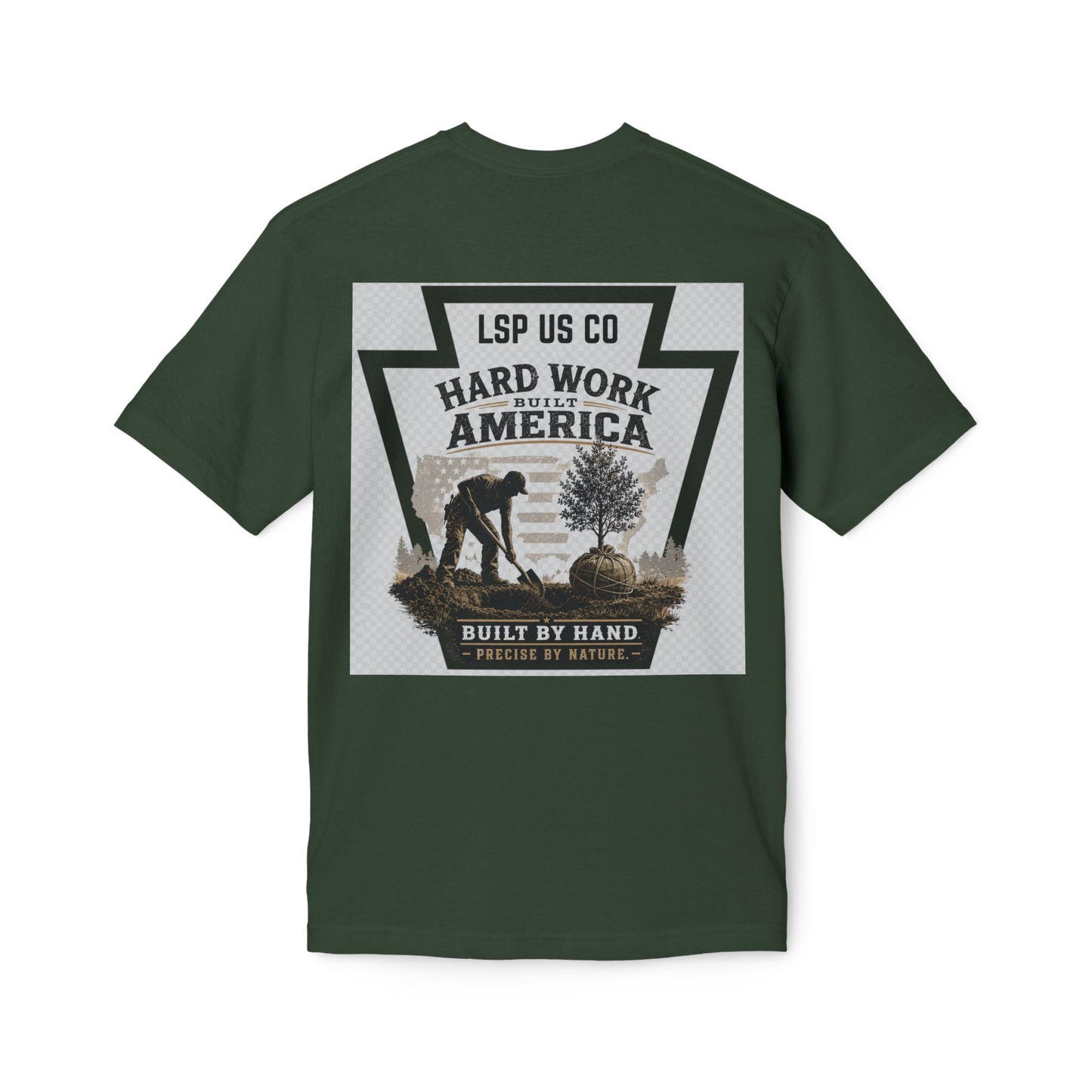 Hard Work America T-Shirt — Built by Hand Patriotic Workwear - Made in USA