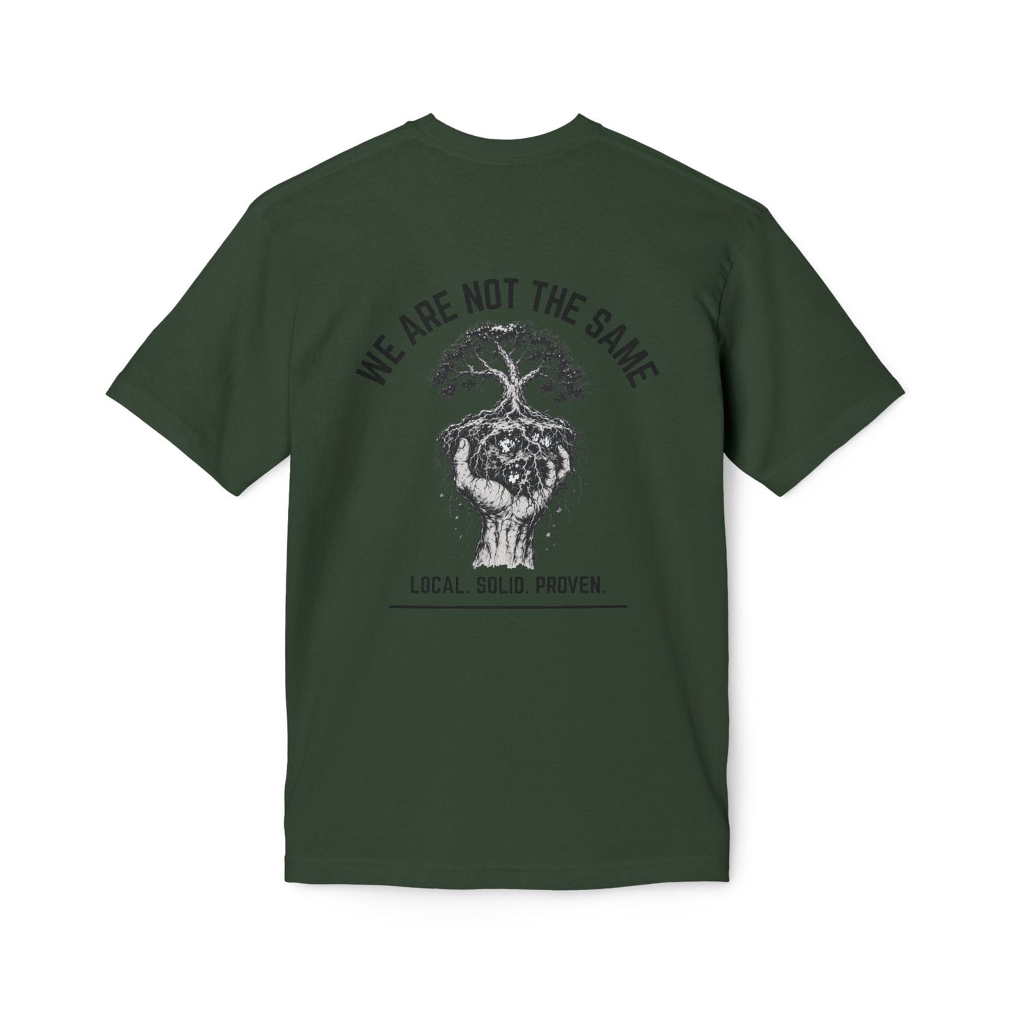 LSP US CO. — Built By Hard Work / We Are Not The Same Graphic — Bayside 5040 Midweight Tee - MADE IN USA