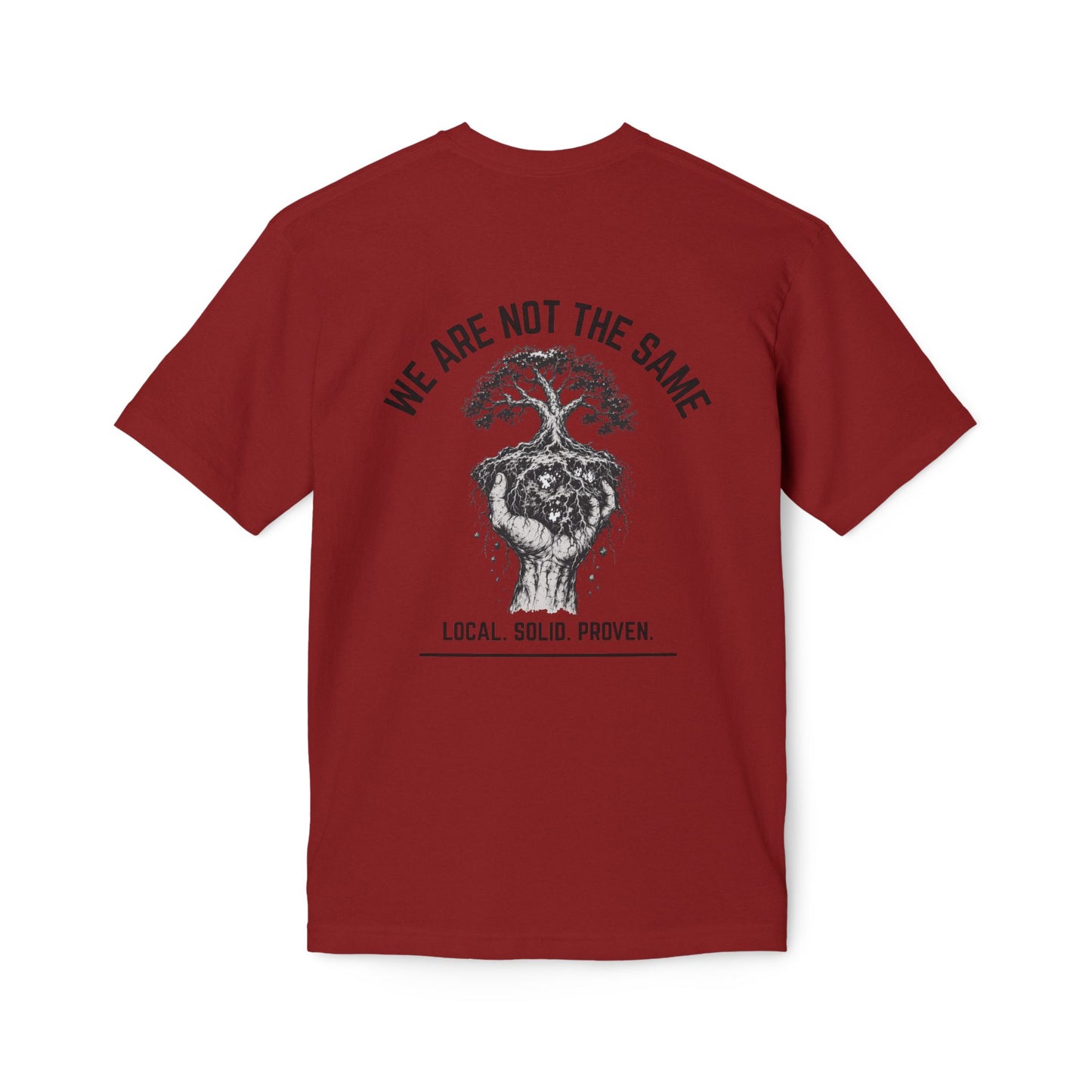 LSP US CO. — Built By Hard Work / We Are Not The Same Graphic — Bayside 5040 Midweight Tee - MADE IN USA