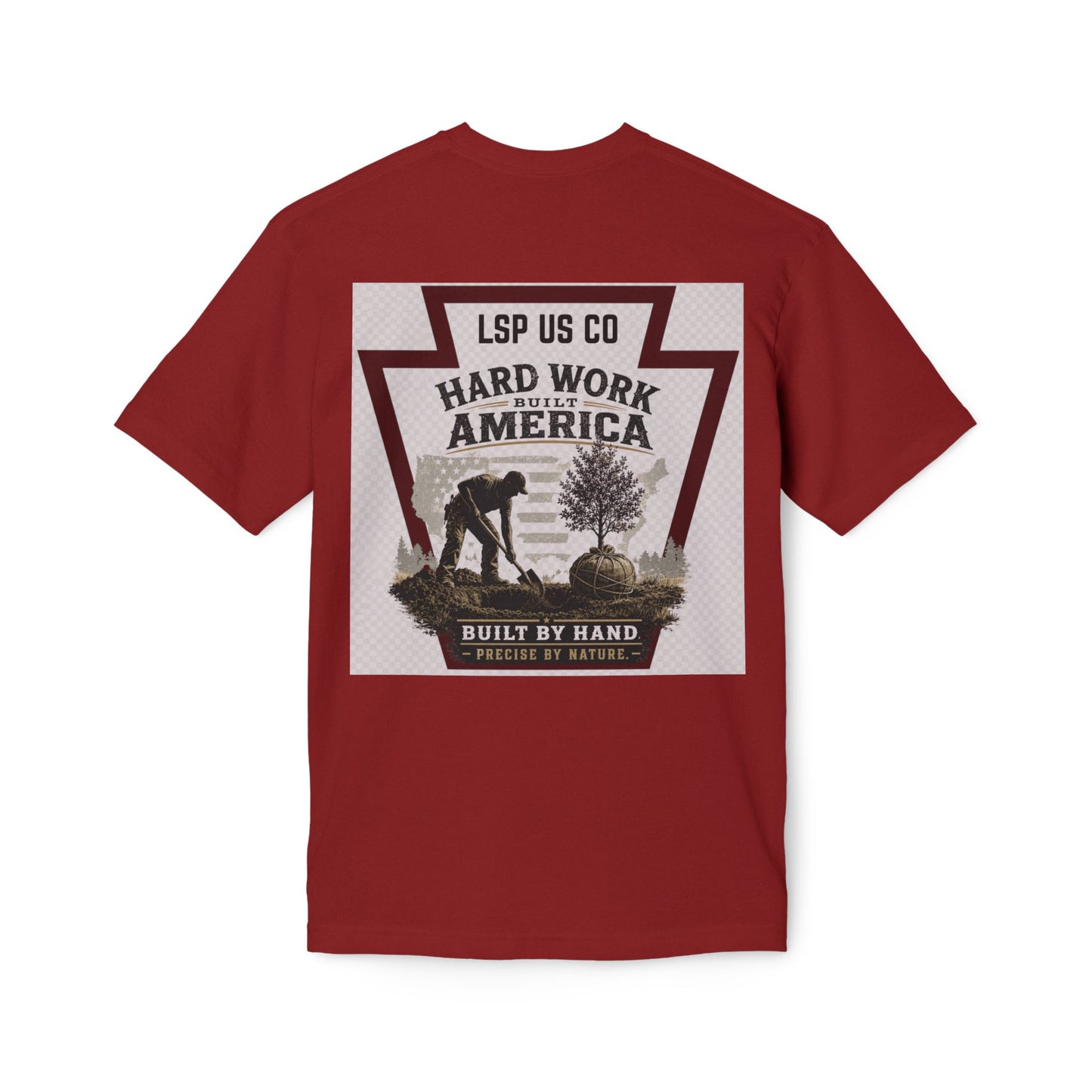 Hard Work America T-Shirt — Built by Hand Patriotic Workwear - Made in USA