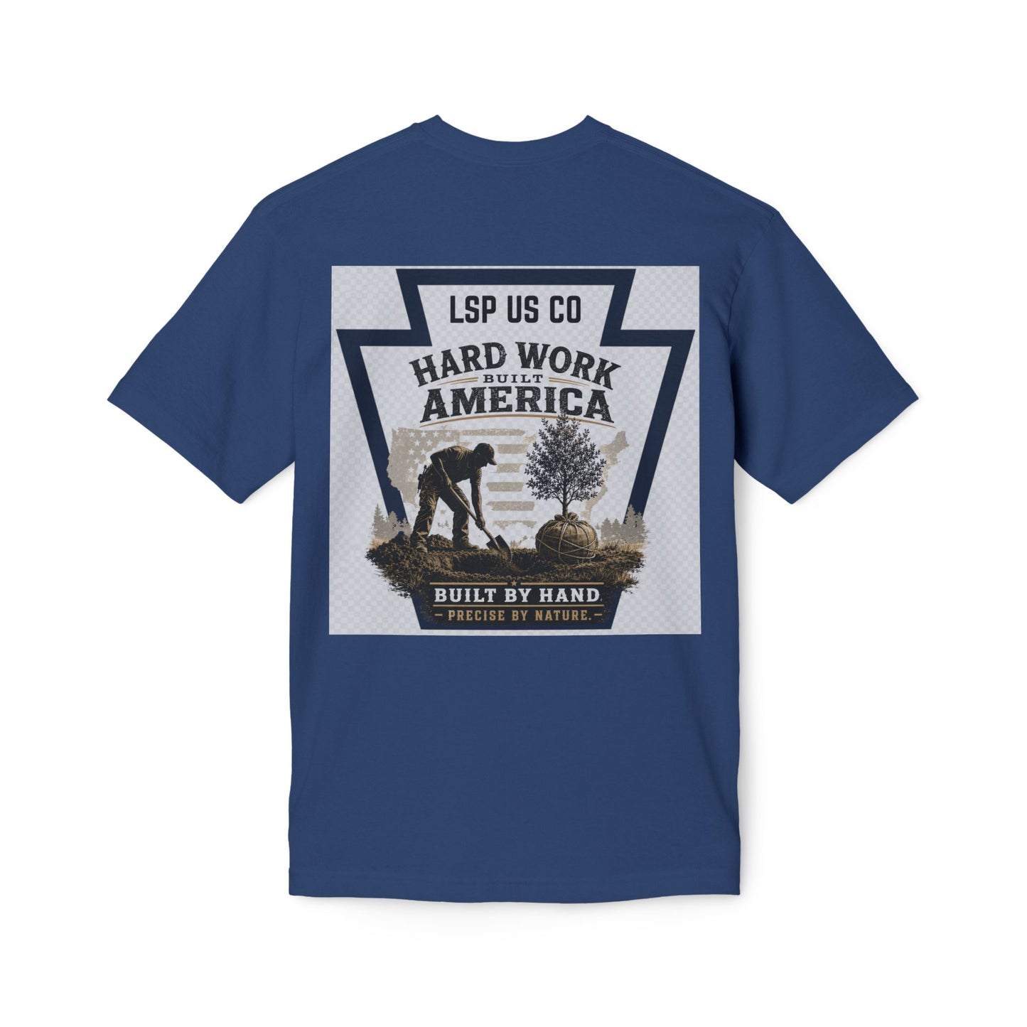 Hard Work America T-Shirt — Built by Hand Patriotic Workwear - Made in USA